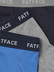 FatFace Blue/Grey Classic Cotton Boxer 3 Pack - Image 6 of 6