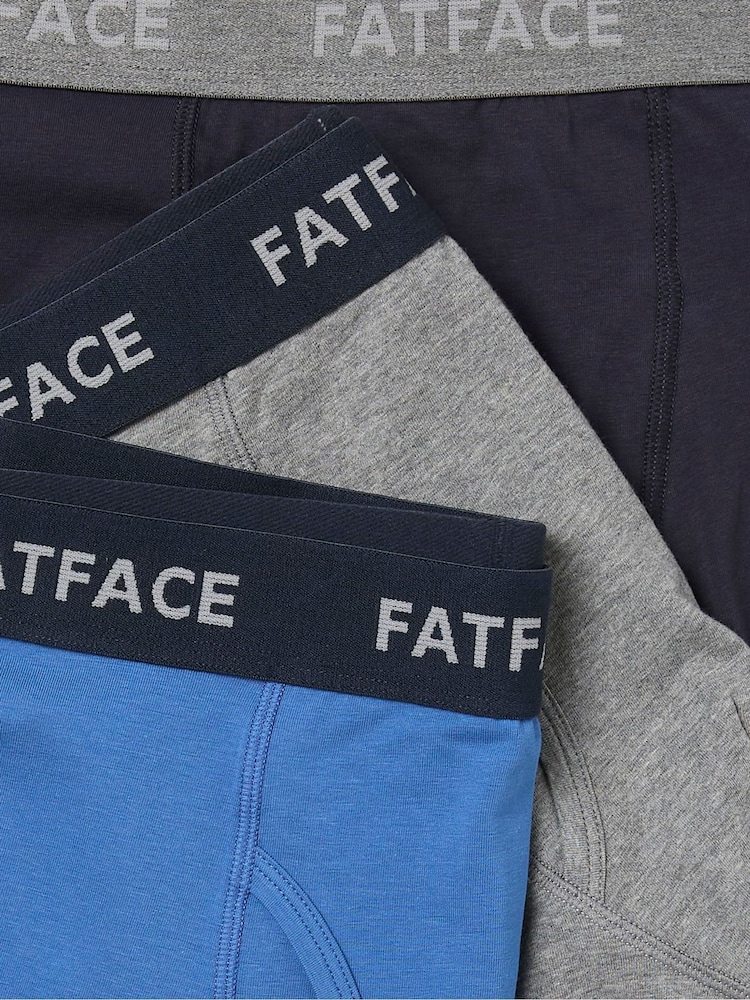 FatFace Blue/Grey Classic Cotton Boxer 3 Pack - Image 6 of 6