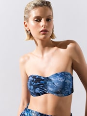 French Connection Blue Denim Print Bikini Bottoms - Image 3 of 4