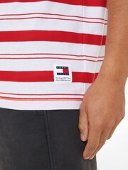 Tommy Jeans Red Stripe 100% Cotton T-Shirt - Image 3 of 6
