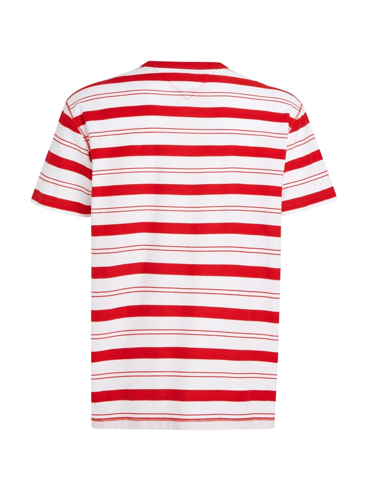 Tommy Jeans Red Stripe 100% Cotton T-Shirt - Image 6 of 6