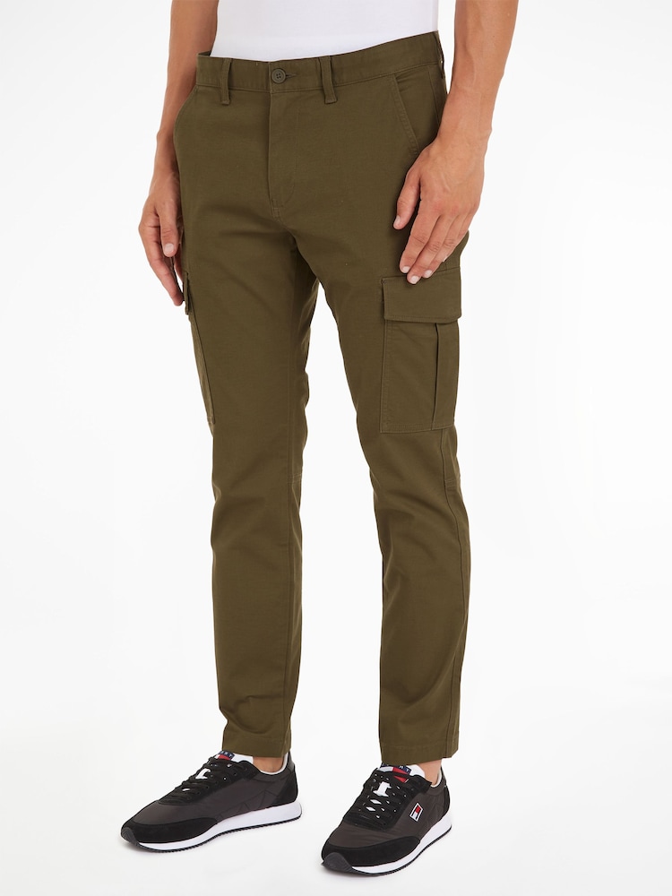 Tommy Jeans Green Austin Cargo Trousers - Image 1 of 6 Tommy Jeans Green Austin Cargo Trousers - Image 1 of 6