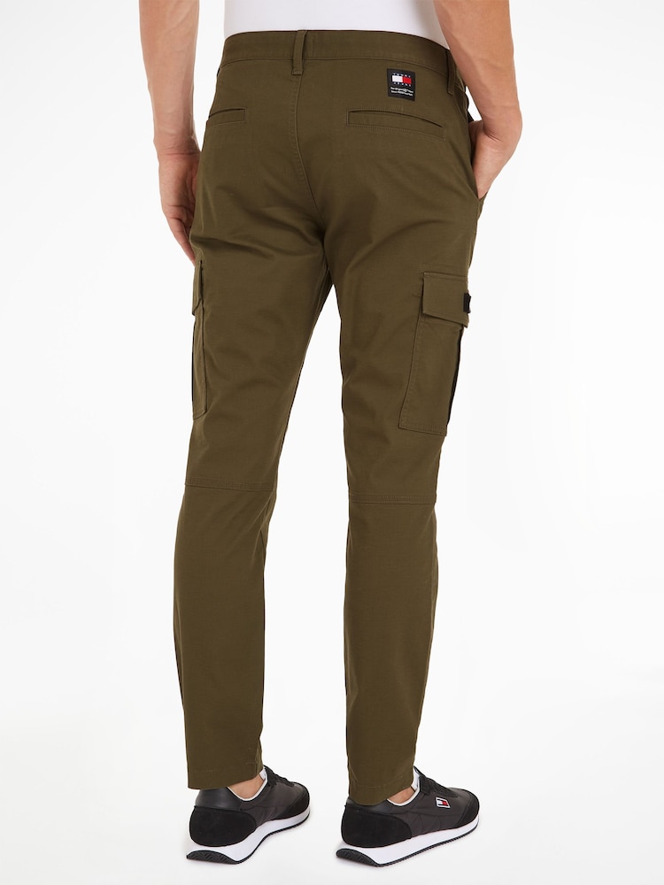 Tommy Jeans Green Austin Cargo Trousers - Image 2 of 6 Tommy Jeans Green Austin Cargo Trousers - Image 2 of 6