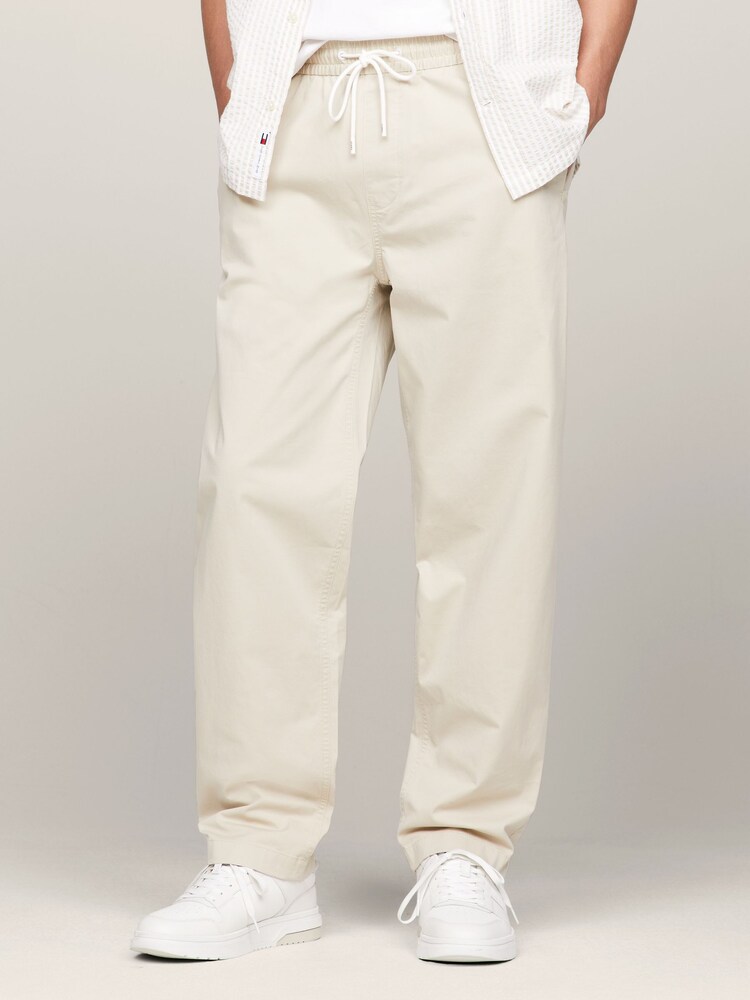 Tommy Jeans Cream Aiden Tapered Trousers - Image 1 of 6