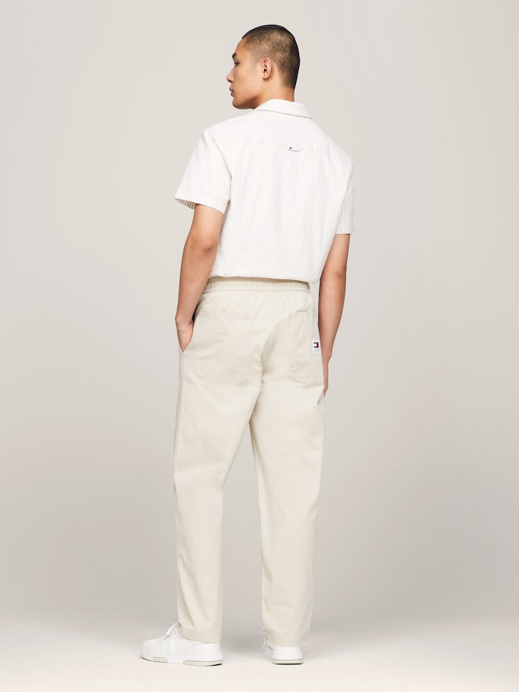 Tommy Jeans Cream Aiden Tapered Trousers - Image 2 of 6