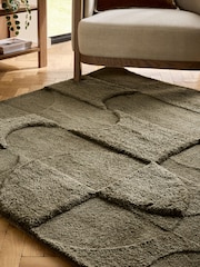 Moss Green Lustrous Cut Shapes Rug - Image 2 of 6