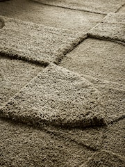 Moss Green Lustrous Cut Shapes Rug - Image 3 of 6