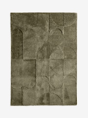Moss Green Lustrous Cut Shapes Rug - Image 5 of 6