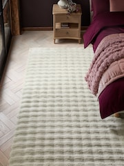 Ivory Textured Plush Faux Fur Rug - Image 1 of 6