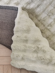 Ivory Textured Plush Faux Fur Rug - Image 5 of 6