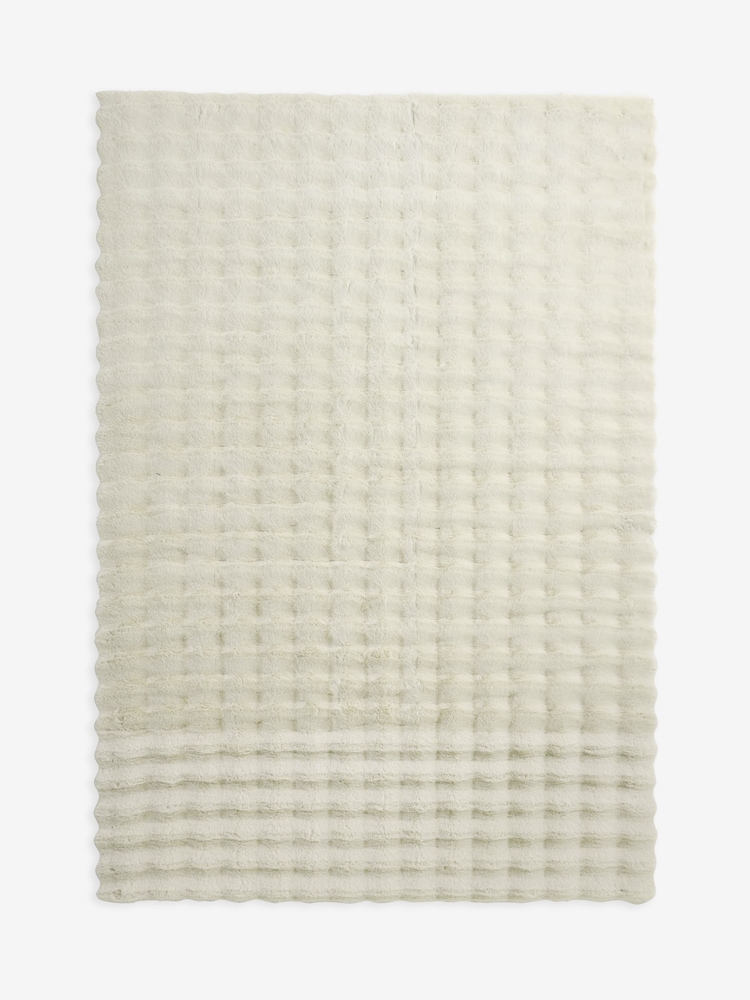 Ivory Textured Plush Faux Fur Rug - Image 6 of 6