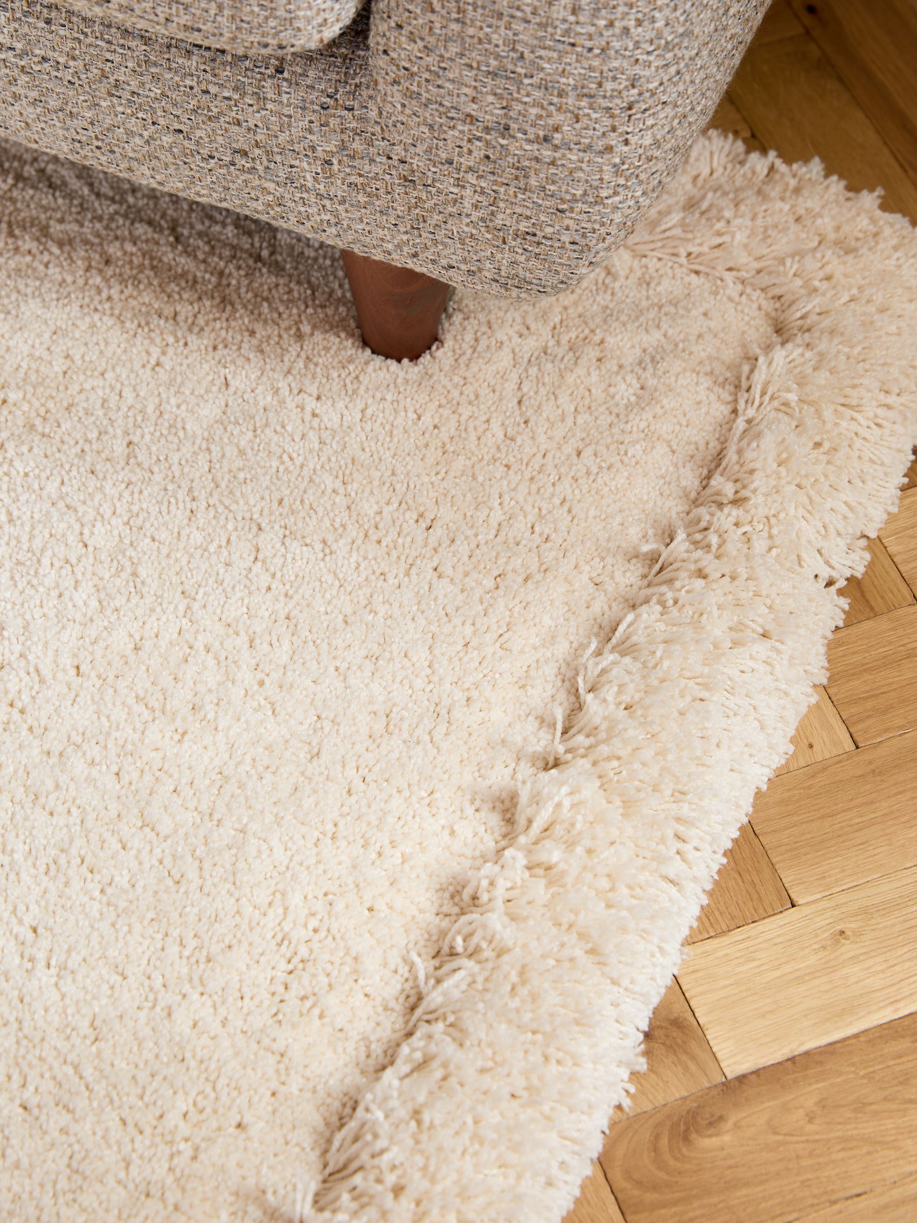 Buy Ivory Fluffy Border Rug from the Next UK online shop