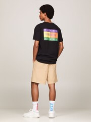 Tommy Jeans Black Summer Flag 100% Cotton T-Shirt - Image 2 of 5