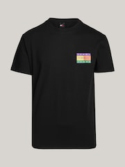 Tommy Jeans Black Summer Flag 100% Cotton T-Shirt - Image 4 of 5