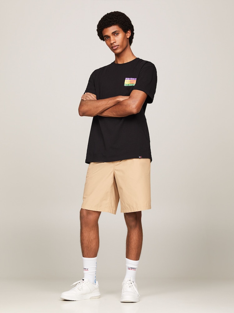 Tommy Jeans Black Summer Flag 100% Cotton T-Shirt - Image 5 of 5