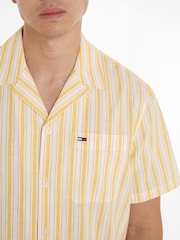 Tommy Jeans Yellow Stripe Linen Shirt - Image 3 of 6
