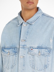 Tommy Jeans Blue Oversized Aiden Trucker Jacket - Image 3 of 6