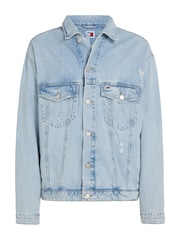 Tommy Jeans Blue Oversized Aiden Trucker Jacket - Image 4 of 6