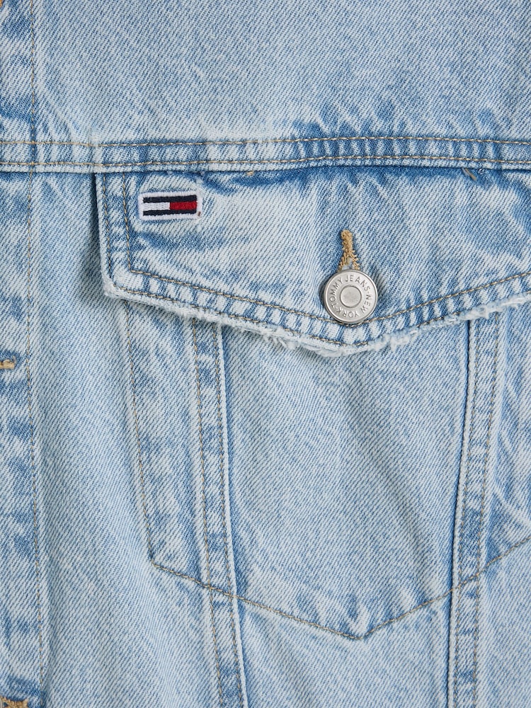 Tommy Jeans Blue Oversized Aiden Trucker Jacket - Image 6 of 6