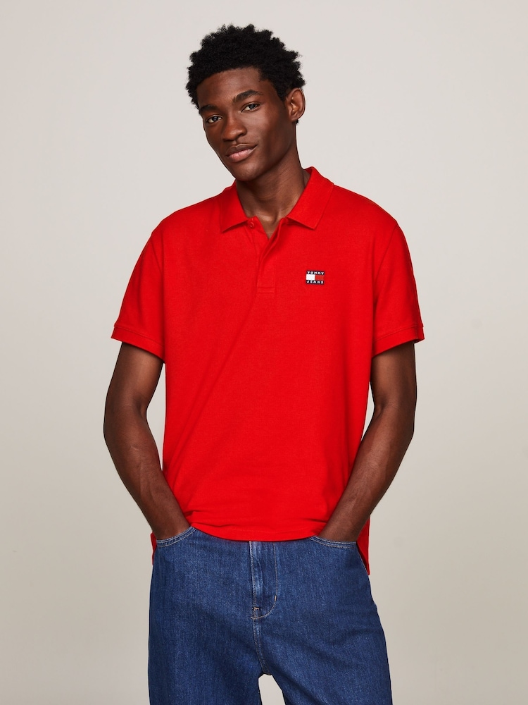 Tommy Jeans Red Badge 100% Cotton Polo Top - Image 1 of 5