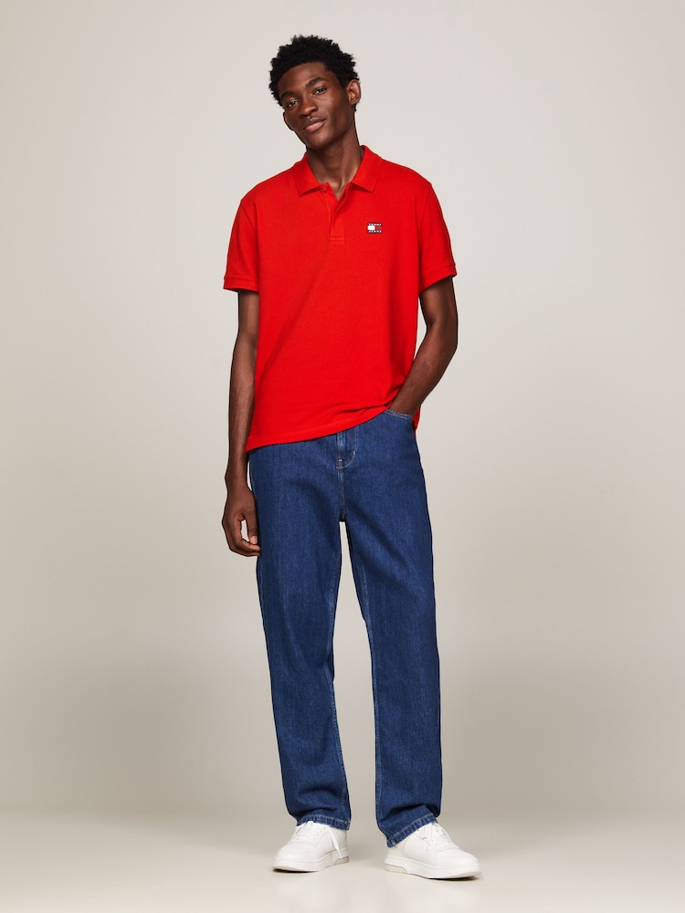 Tommy Jeans Red Badge 100% Cotton Polo Top - Image 2 of 5