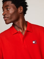 Tommy Jeans Red Badge 100% Cotton Polo Top - Image 4 of 5