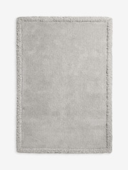 Mid Grey Fluffy Border Rug - Image 5 of 5