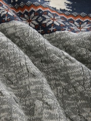 Navy Blue/Grey Reindeer Regular Fit Christmas Jumper - Image 7 of 7