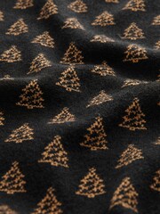 Black/Gold Tree Regular Fit Christmas Crew Neck Jumper - Image 6 of 7