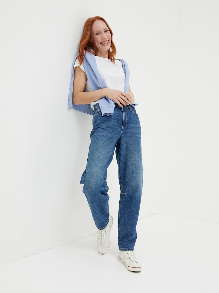 FatFace Cara Blue Barrel Leg Jeans - Image 1 of 5