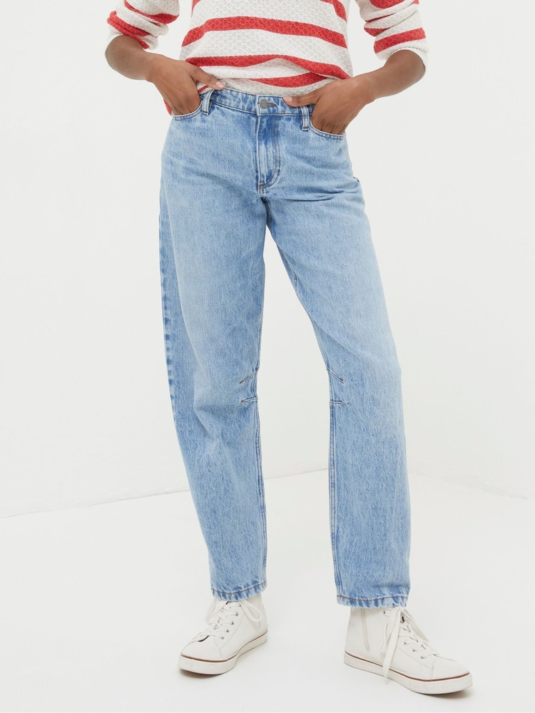 FatFace Cara Light Blue Barrel Leg Jeans - Image 1 of 6