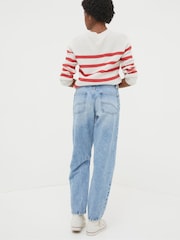 FatFace Cara Light Blue Barrel Leg Jeans - Image 2 of 6