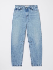 FatFace Cara Light Blue Barrel Leg Jeans - Image 6 of 6