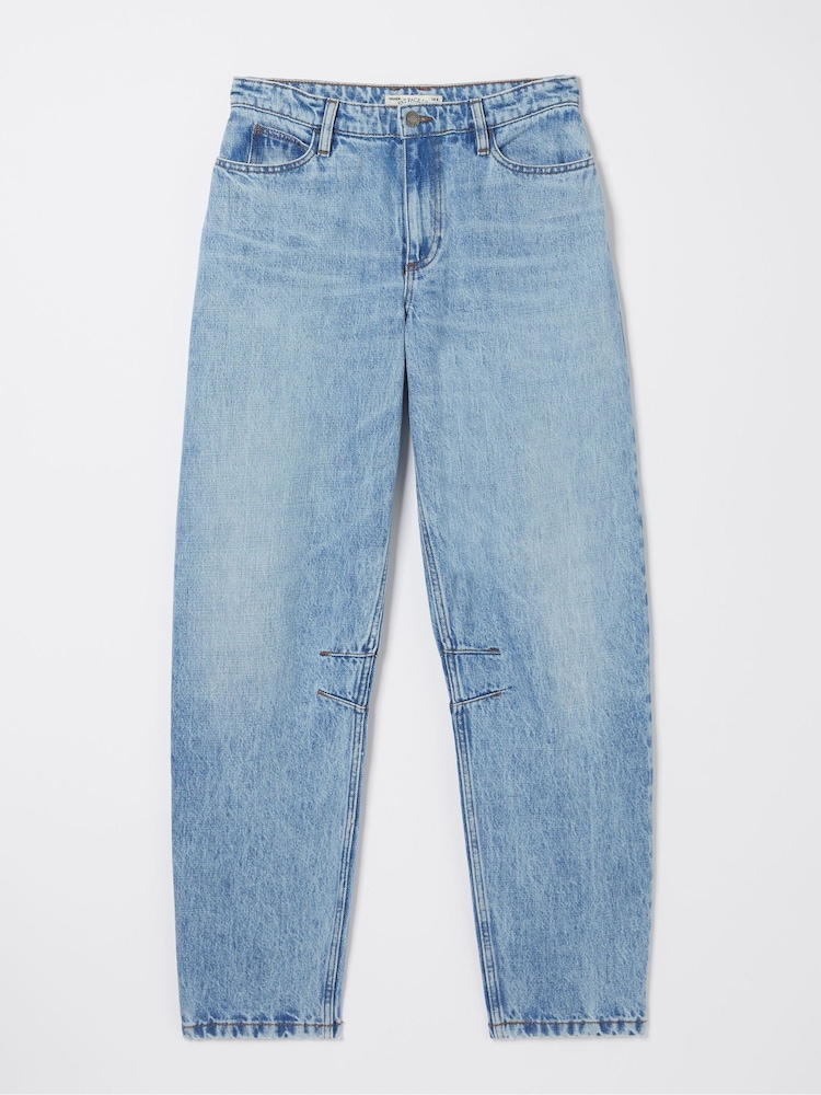FatFace Cara Light Blue Barrel Leg Jeans - Image 6 of 6