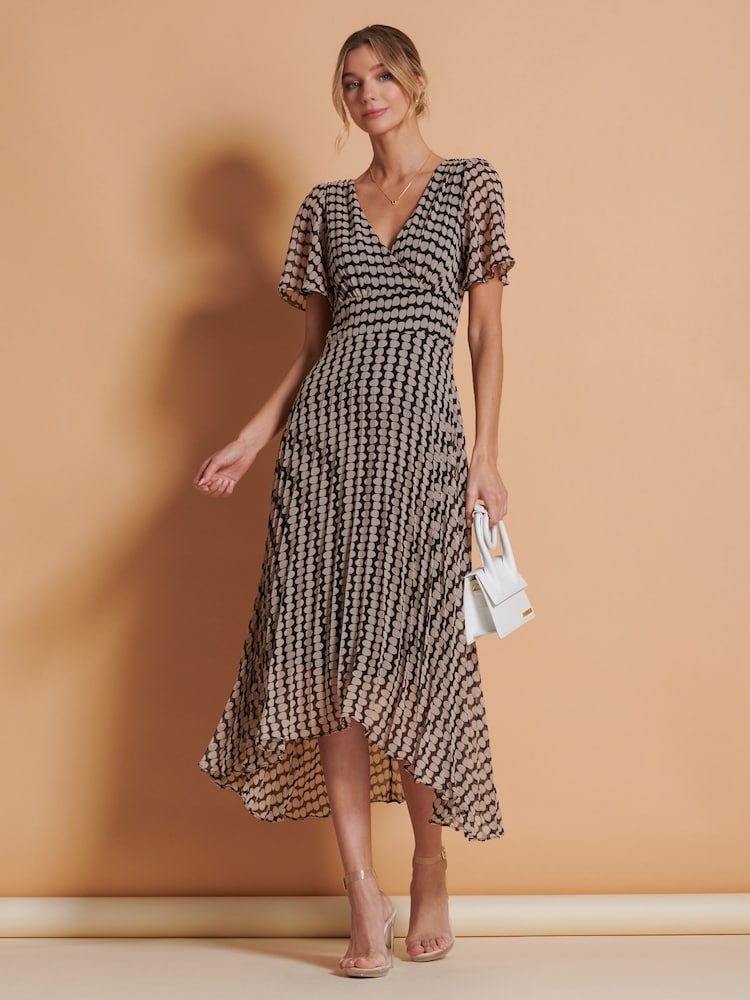 Jolie Moi Plissiertes Chiffon-Maxikleid mit Flügelärmeln - Bild 2 von 6 Jolie Moi Plissiertes Chiffon-Maxikleid mit Flügelärmeln - Bild 2 von 6