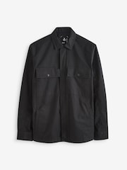 Black Zip Through Shacket Overshirt - Image 5 of 9