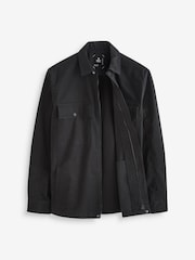 Black Zip Through Shacket Overshirt - Image 6 of 9