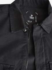 Black Zip Through Shacket Overshirt - Image 7 of 9