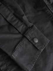 Black Zip Through Shacket Overshirt - Image 9 of 9