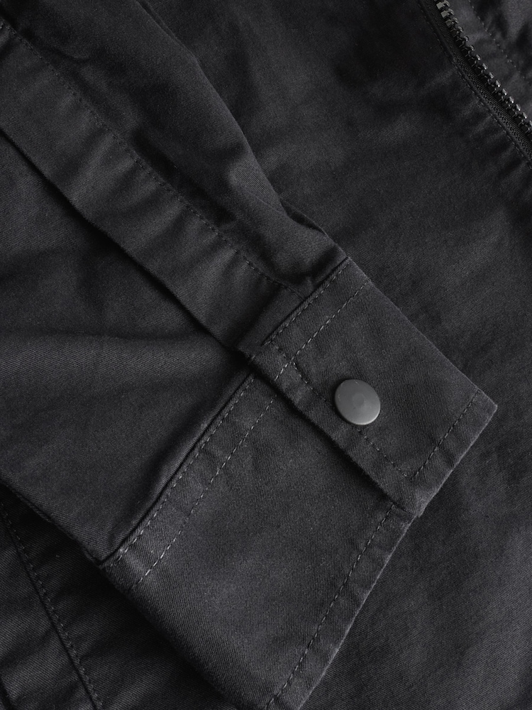 Black Zip Through Shacket Overshirt - Image 9 of 9
