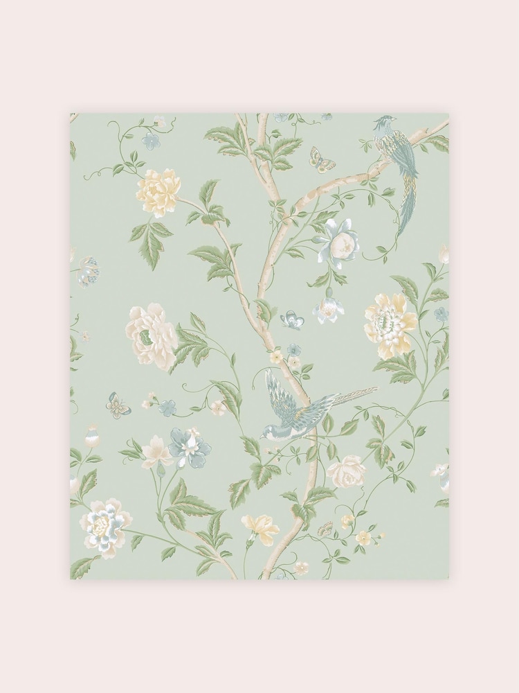 Laura Ashley Green Summer Palace 10M Wallpaper - Image 2 of 4 Laura Ashley Green Summer Palace 10M Wallpaper - Image 2 of 4