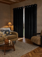 Grey Dark Charcoal Matte Velvet Super Thermal Curtains - Image 2 of 8