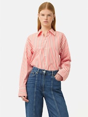 Jigsaw Cotton Poplin Stripe Shirt - Image 1 of 7