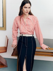 Jigsaw Cotton Poplin Stripe Shirt - Image 2 of 7