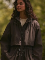 Chocolate Brown Rubber Shower Resistant Raincoat - Image 2 of 6