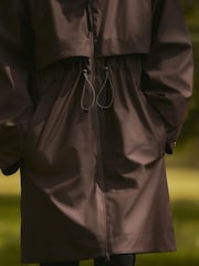 Chocolate Brown Rubber Shower Resistant Raincoat - Image 5 of 6