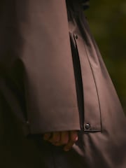 Chocolate Brown Rubber Shower Resistant Raincoat - Image 6 of 6