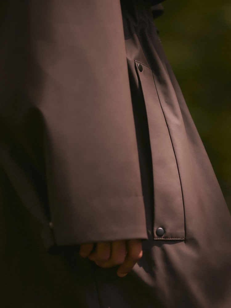Chocolate Brown Rubber Shower Resistant Raincoat - Image 6 of 6