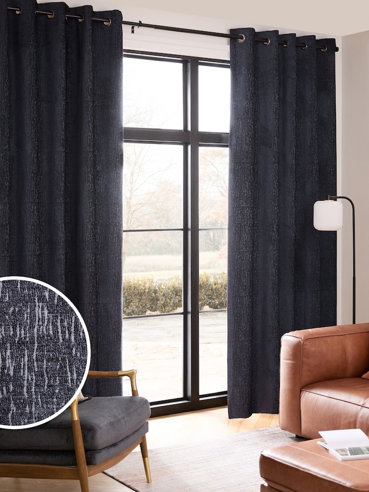 Cortinas de ilhós de chenille pesadas - Imagem 1 de 7