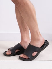 Totes Black Bounce Vented Mens Slide Sandals - Image 1 of 5